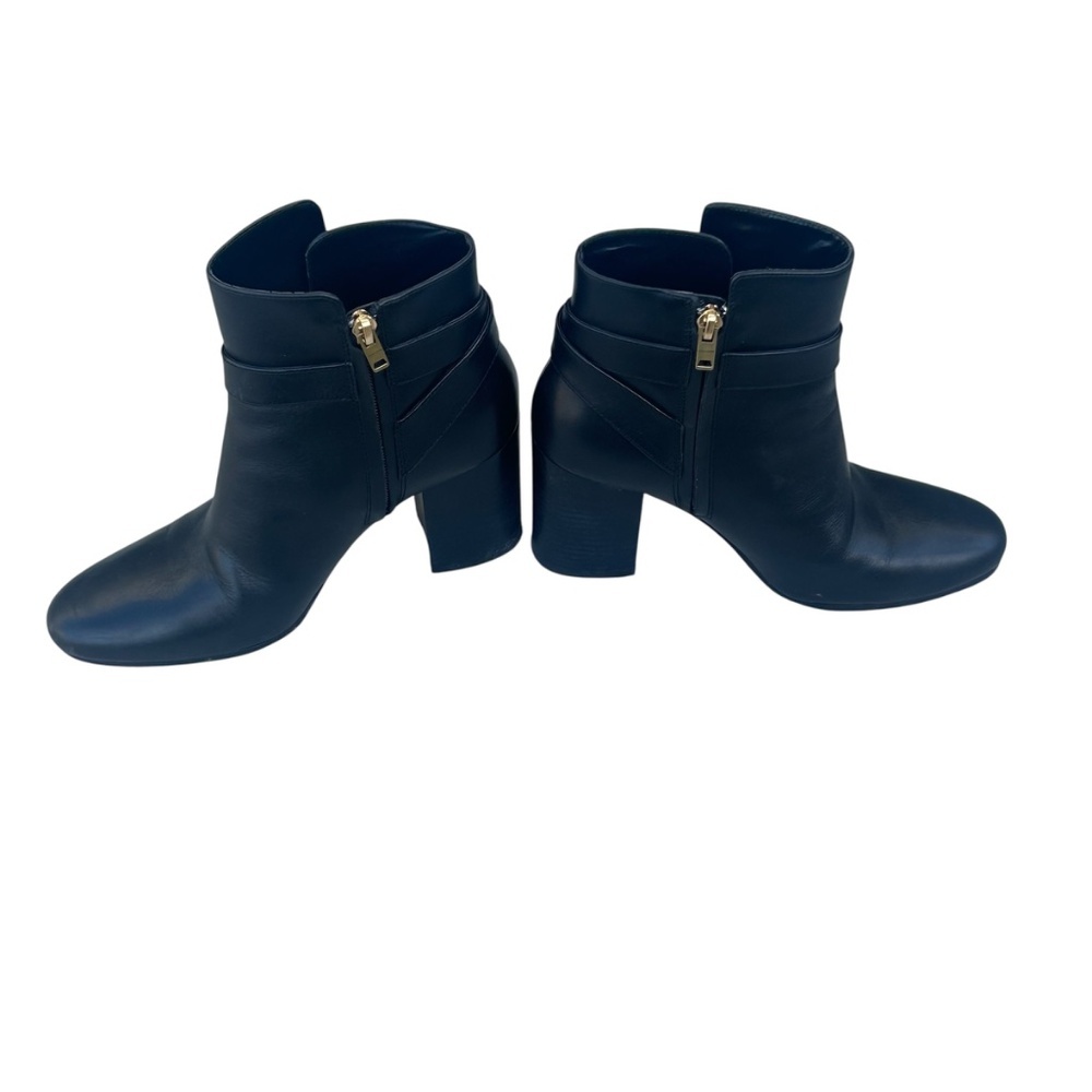COACH Delaney Signature Buckle Heel Bootie Black Leather size 7B Ankle Boots - Picture 4 of 11